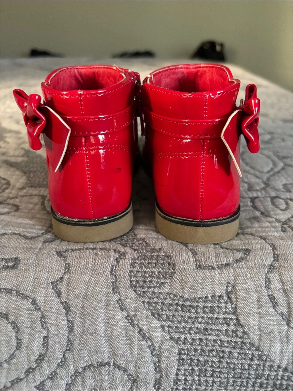 Kids Red Patent Ankle Boots - Stylish Toddler Shoes
